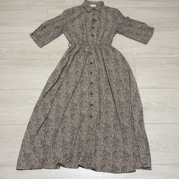 MELLODAY Leopard Print Dress - Black and Tan - Picture 2 of 8